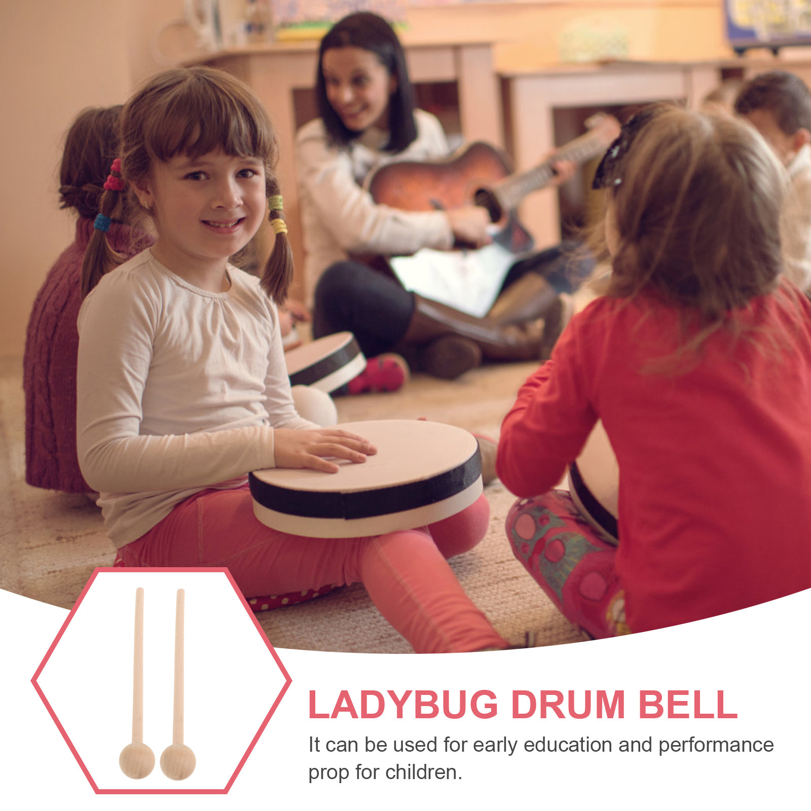 Woodworking Xylophone - 2 adet ahşap ksilofon tokmaklar çocuklar