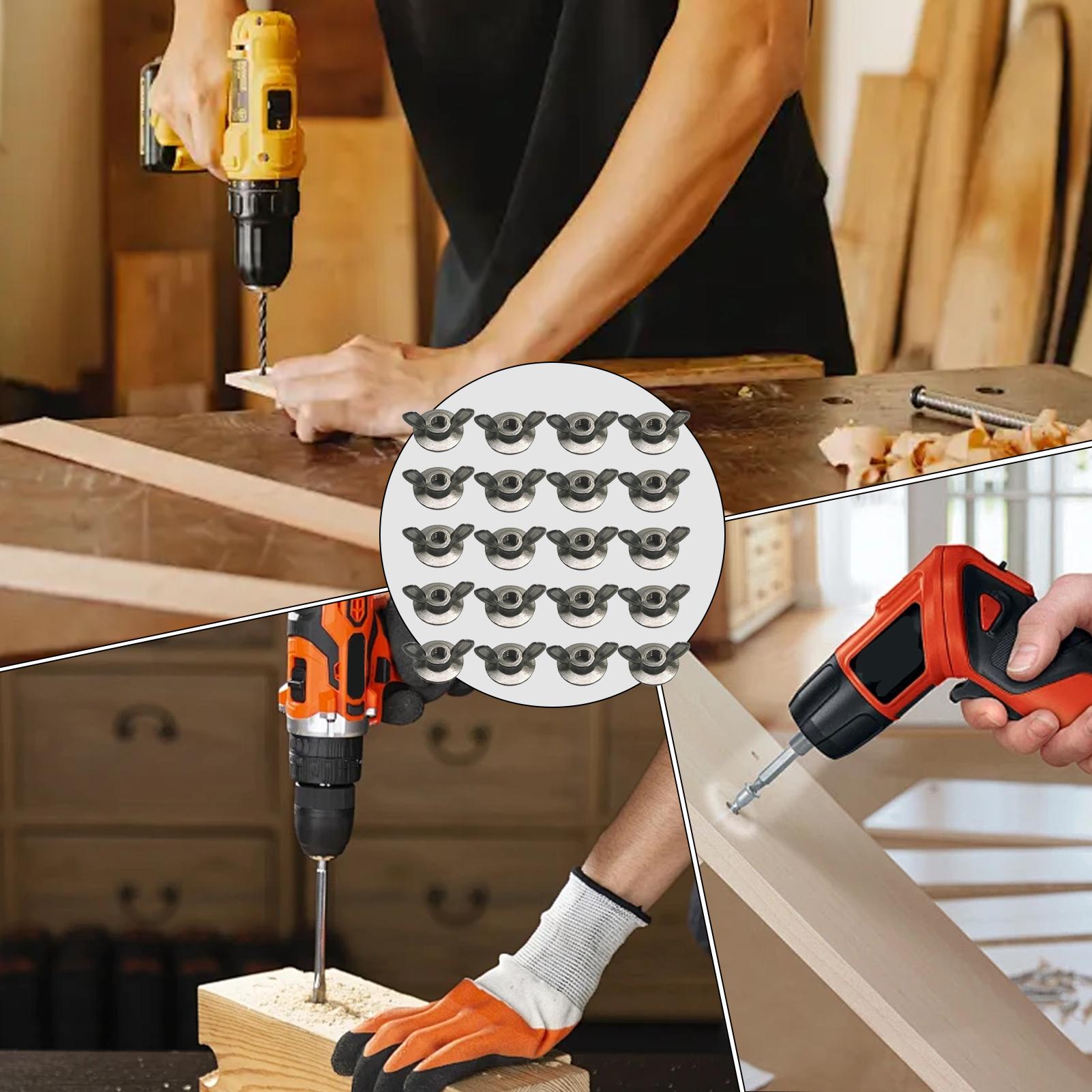 Woodworking Kits For Adults - Kanatlı Somun Seti 1/4 İnç Çelik